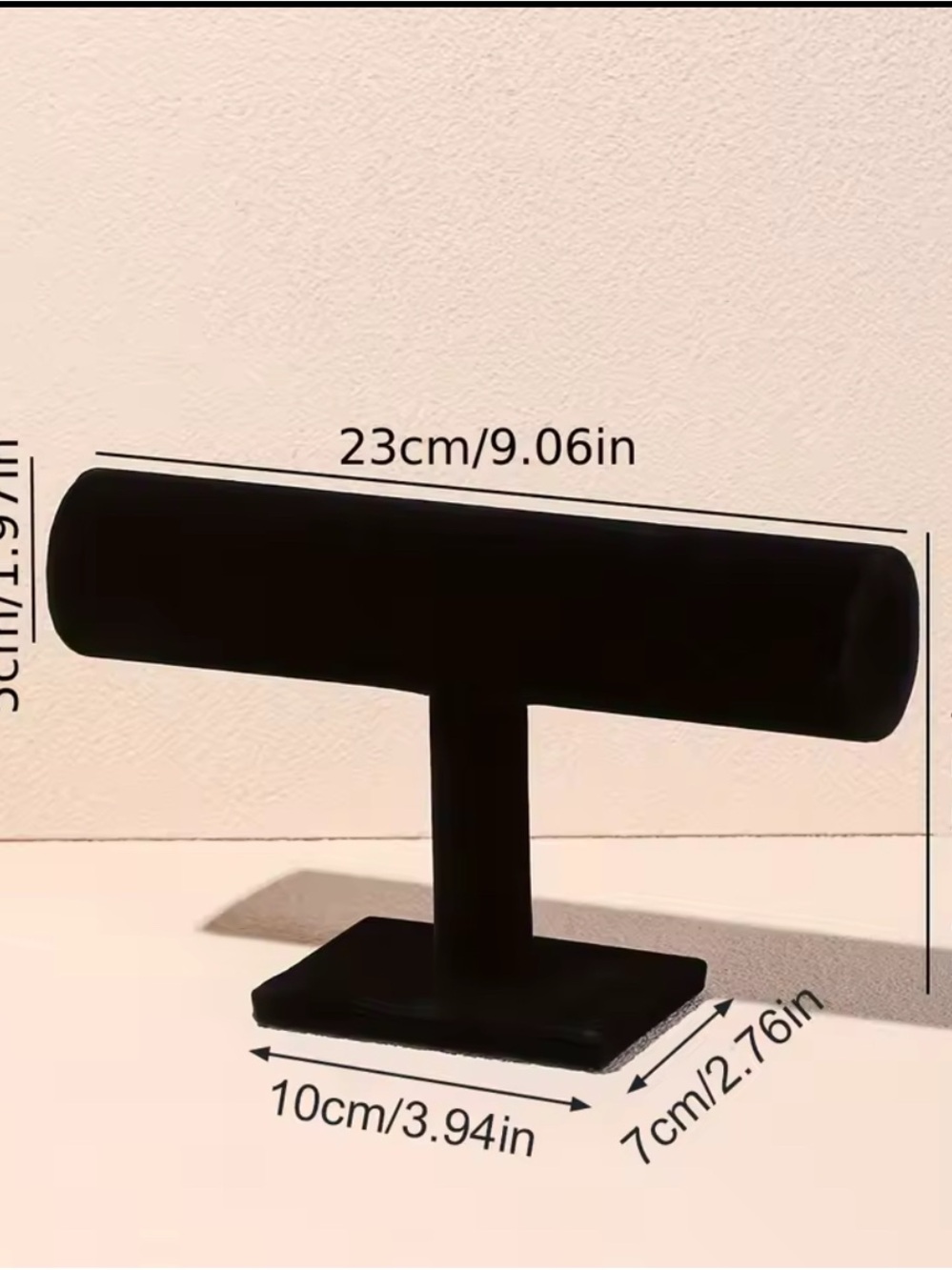 New Black Velvet T-Bar Jewelry Display Stand